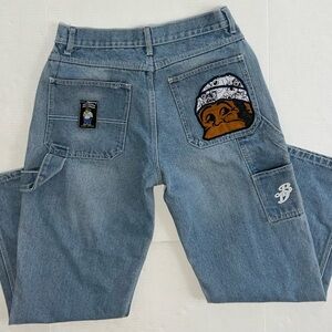 Vintage Ben Davis Baggy Carpenter Jeans Denim Pants Embroidered Y2k 90s 34x28